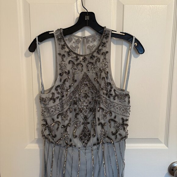 BHLDN EVENING BEADED GRAY DRESS SIZE 8 - Picture 2 of 10